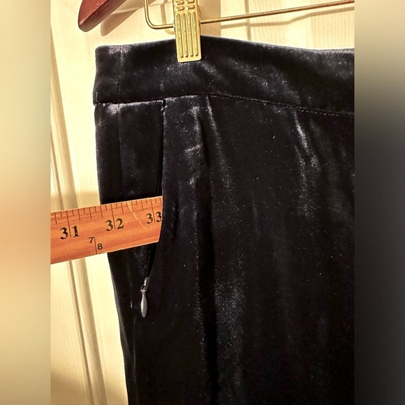 WORTH New York GORGEOUS Blue Velvet SILK Blend EVENING HOLIDAY Pants 8 WINTER - Picture 4 of 13